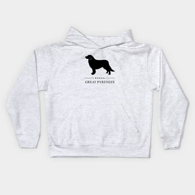 Great Pyrenees Black Silhouette Kids Hoodie by millersye